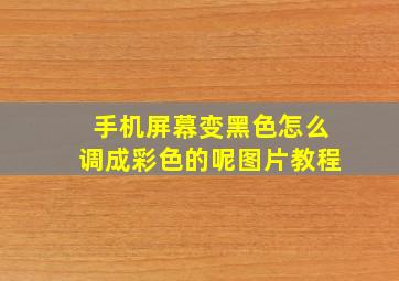 手机屏幕变黑色怎么调成彩色的呢图片教程