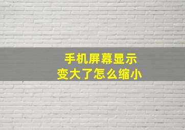 手机屏幕显示变大了怎么缩小