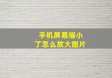 手机屏幕缩小了怎么放大图片