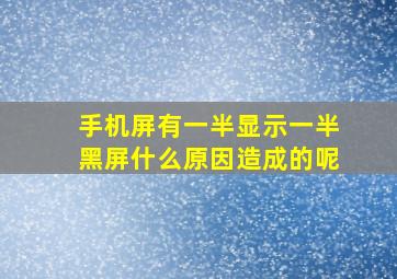 手机屏有一半显示一半黑屏什么原因造成的呢