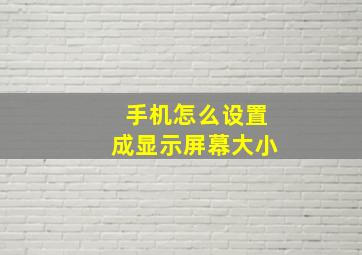 手机怎么设置成显示屏幕大小