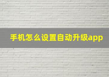 手机怎么设置自动升级app