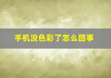 手机没色彩了怎么回事