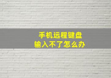 手机远程键盘输入不了怎么办