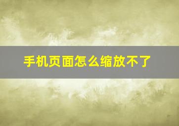 手机页面怎么缩放不了