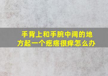 手背上和手腕中间的地方起一个疙瘩很痒怎么办