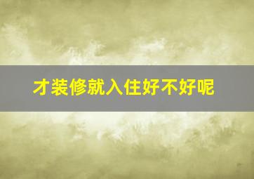 才装修就入住好不好呢