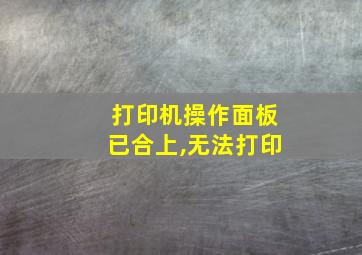 打印机操作面板已合上,无法打印