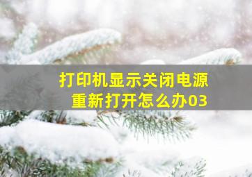 打印机显示关闭电源重新打开怎么办03