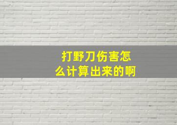 打野刀伤害怎么计算出来的啊