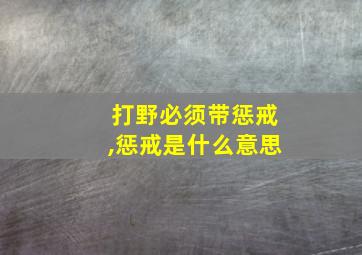 打野必须带惩戒,惩戒是什么意思