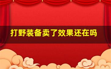 打野装备卖了效果还在吗