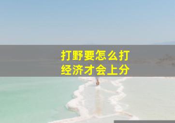 打野要怎么打经济才会上分