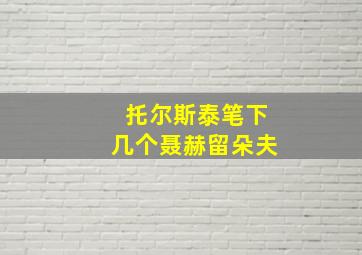 托尔斯泰笔下几个聂赫留朵夫