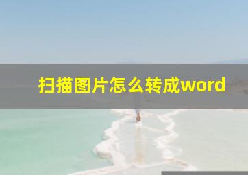 扫描图片怎么转成word