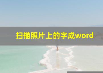 扫描照片上的字成word