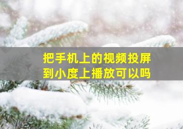 把手机上的视频投屏到小度上播放可以吗