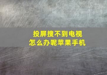 投屏搜不到电视怎么办呢苹果手机