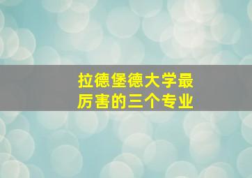 拉德堡德大学最厉害的三个专业