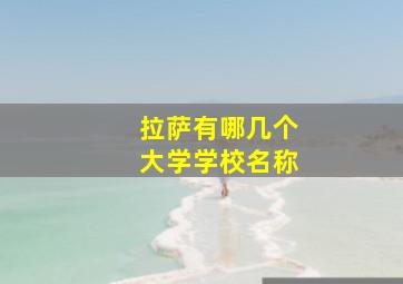 拉萨有哪几个大学学校名称