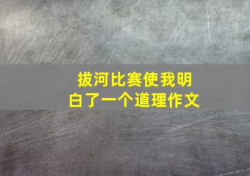 拔河比赛使我明白了一个道理作文