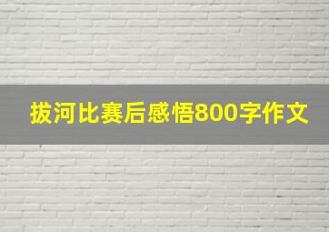 拔河比赛后感悟800字作文