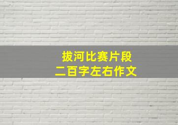 拔河比赛片段二百字左右作文