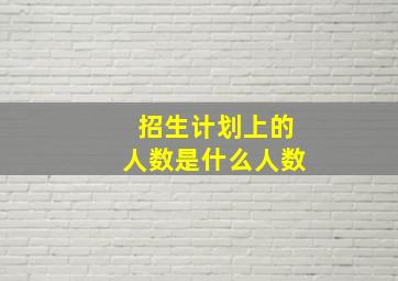 招生计划上的人数是什么人数