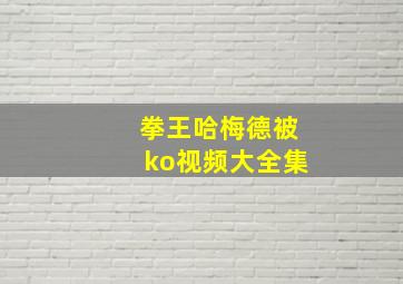 拳王哈梅德被ko视频大全集