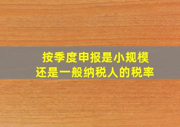 按季度申报是小规模还是一般纳税人的税率