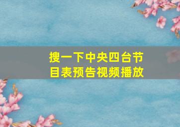 搜一下中央四台节目表预告视频播放