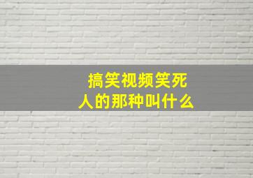 搞笑视频笑死人的那种叫什么