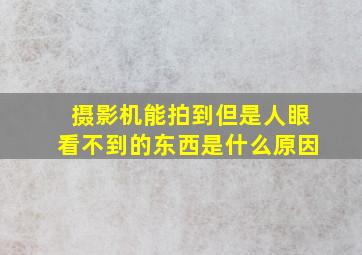 摄影机能拍到但是人眼看不到的东西是什么原因