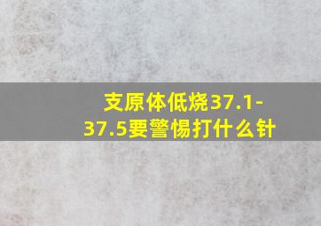 支原体低烧37.1-37.5要警惕打什么针