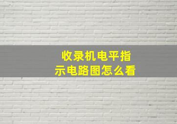 收录机电平指示电路图怎么看