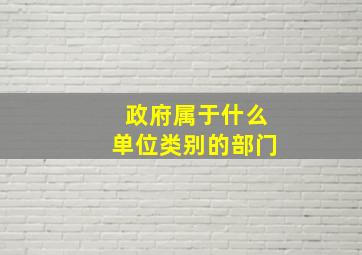 政府属于什么单位类别的部门