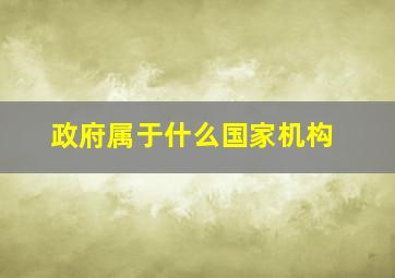 政府属于什么国家机构