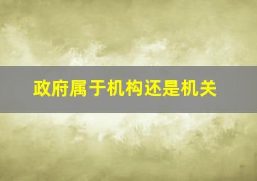 政府属于机构还是机关