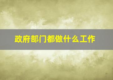 政府部门都做什么工作