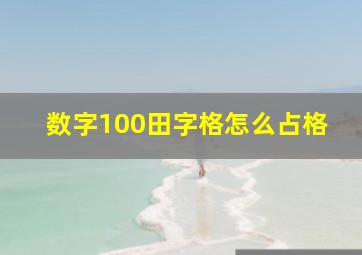 数字100田字格怎么占格