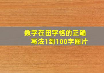 数字在田字格的正确写法1到100字图片