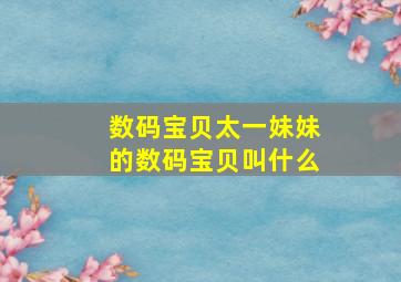 数码宝贝太一妹妹的数码宝贝叫什么