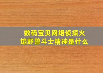 数码宝贝网络侦探火焰野兽斗士精神是什么