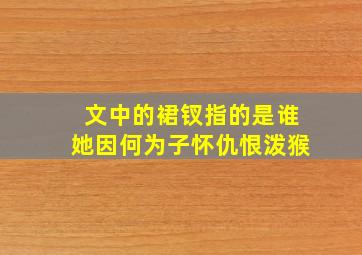 文中的裙钗指的是谁她因何为子怀仇恨泼猴