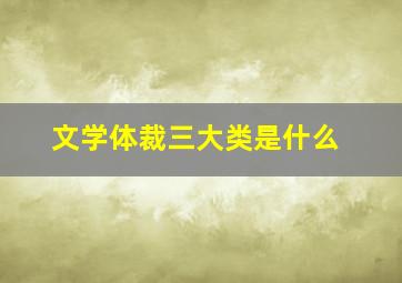 文学体裁三大类是什么