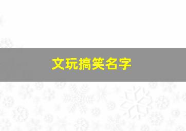 文玩搞笑名字