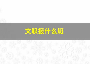 文职报什么班