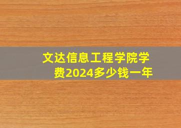 文达信息工程学院学费2024多少钱一年