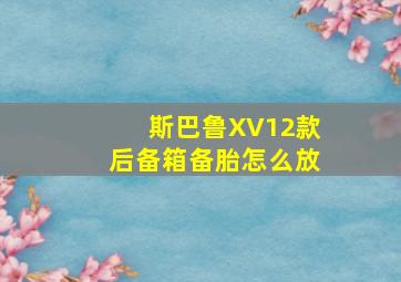 斯巴鲁XV12款后备箱备胎怎么放