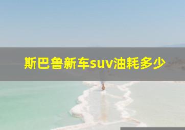 斯巴鲁新车suv油耗多少